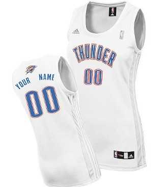 Women%27s Customized Oklahoma City Thunder White Jersey
